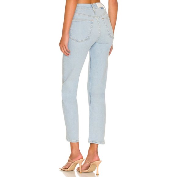 New Re/Done 70's Stove Pipe High Rise Waist Straight Leg Crop Light Wash Vintage - Picture 7 of 16